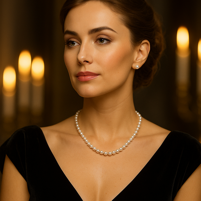 The Elegancie Collection: Classic Pearl Necklace
